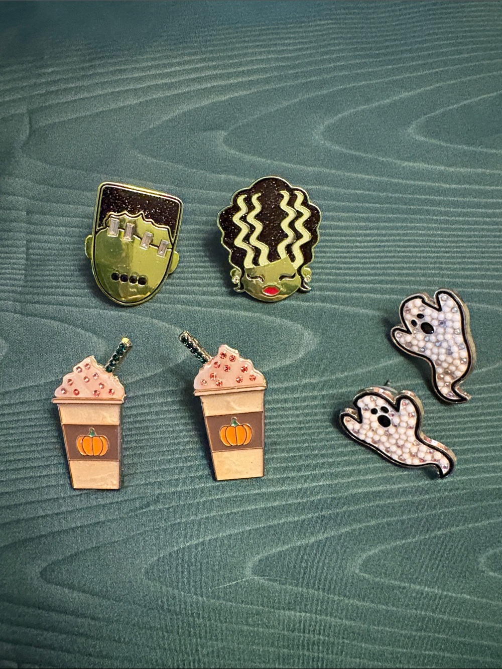 BaubleBar Halloween Earring Set - Green, White, Pink, Orange - pumpkin spice